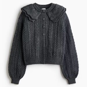 H&M CABLE-KNIT CARDIGAN WITH COLLAR
